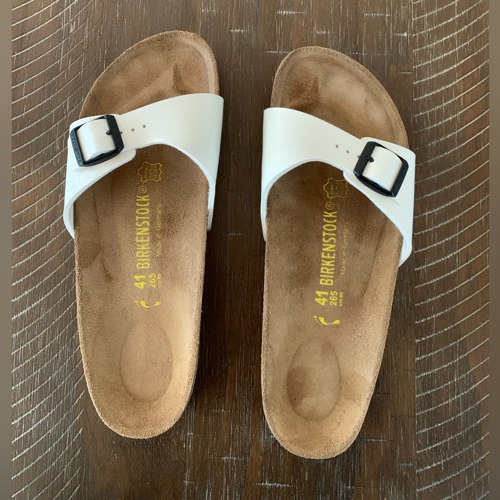 Birkenstock, White Patent, Size 10